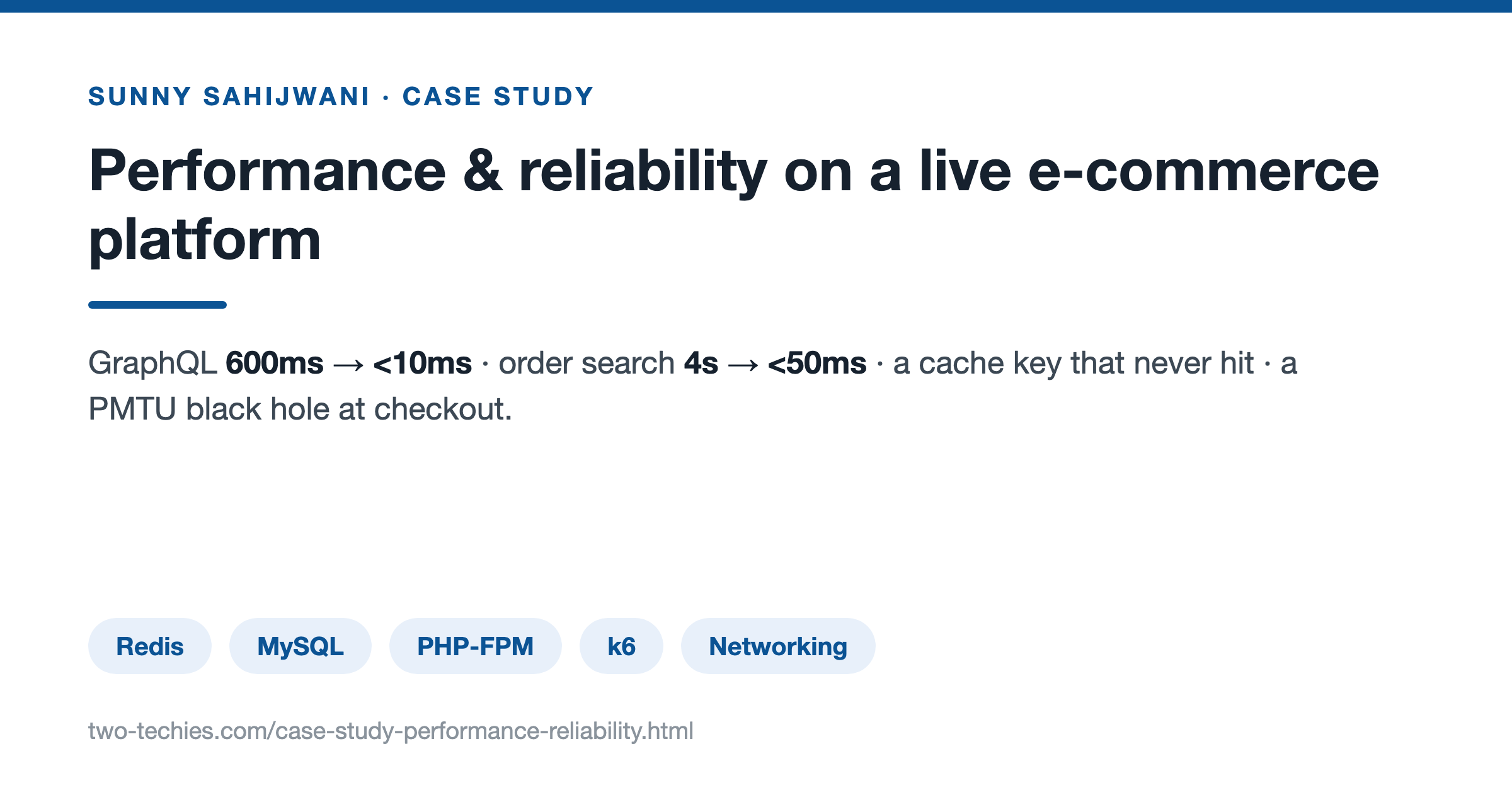 Performance & reliability, engineered case study