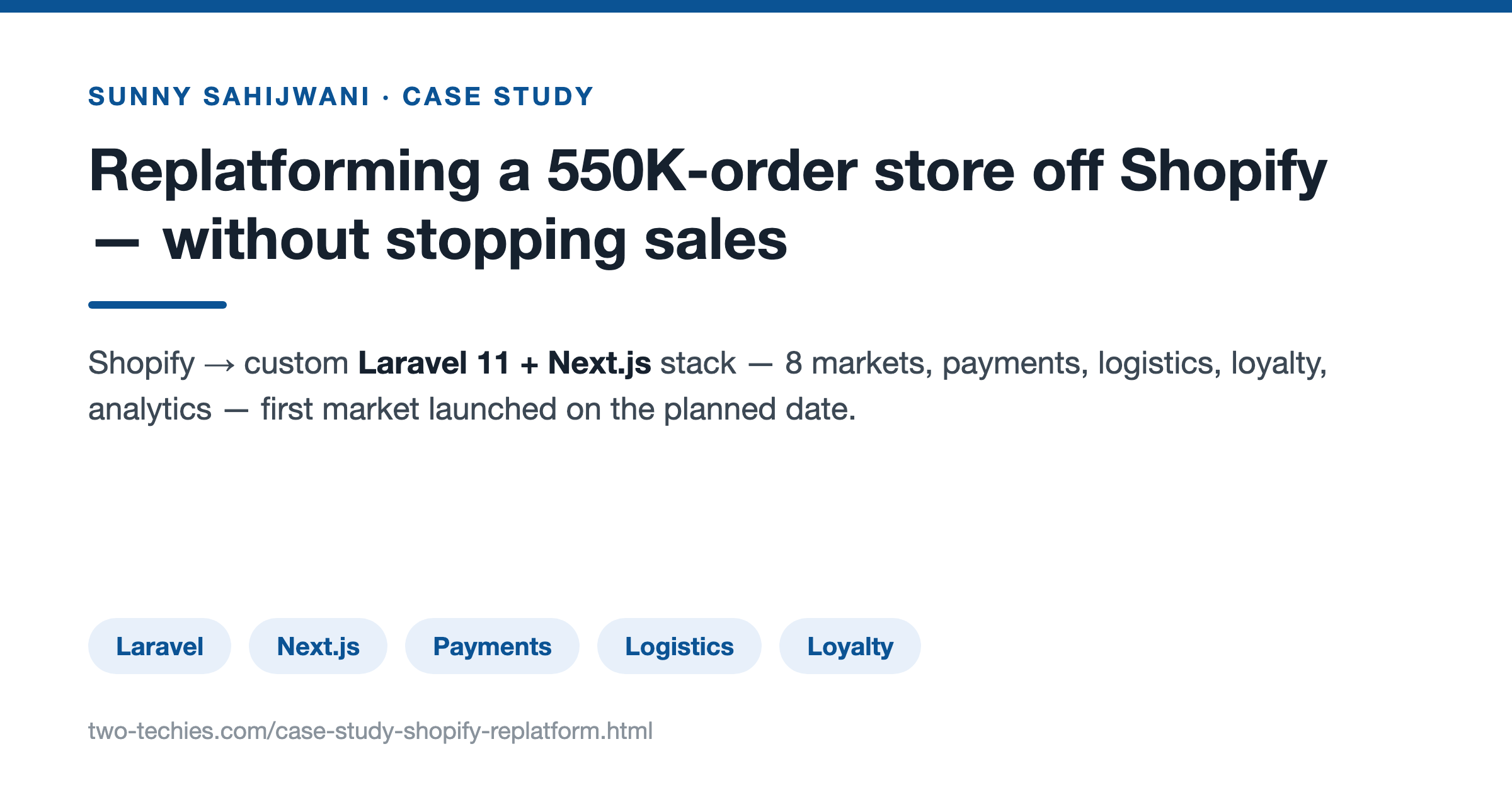 Shopify replatform case study